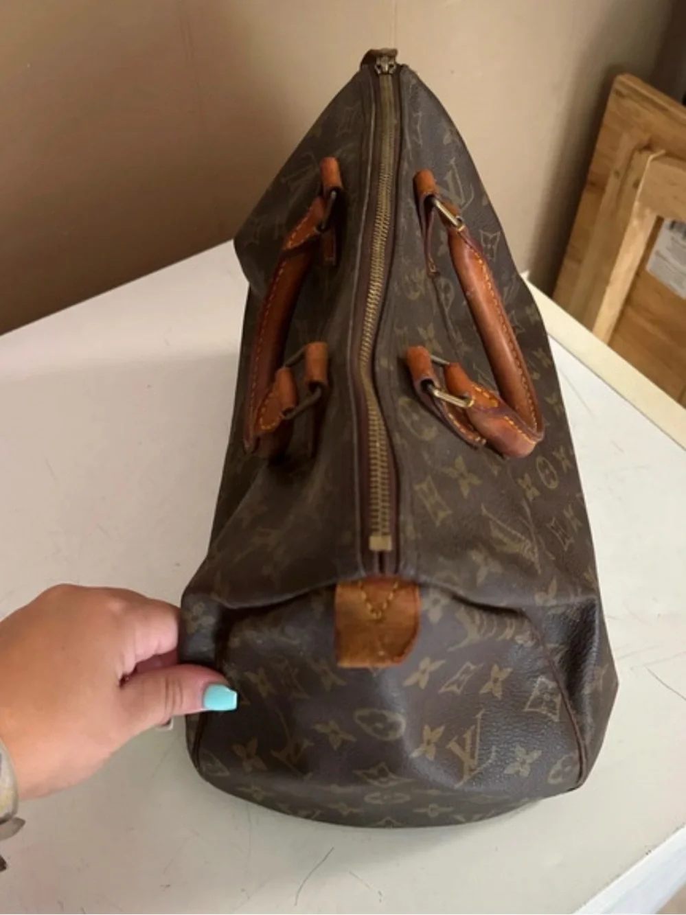 Louis Vuitton Monogram Canvas Top-Handle Satchel in Brown